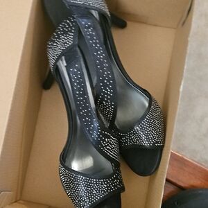 Metaphor Black Crystal Embellished Heels